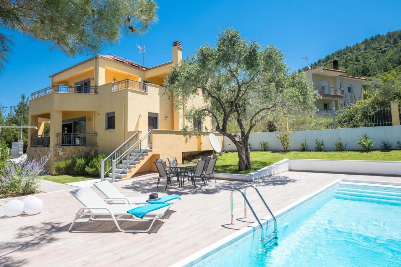 Louloudis Pool Villa Szkála Rahoníu Kültér fotó