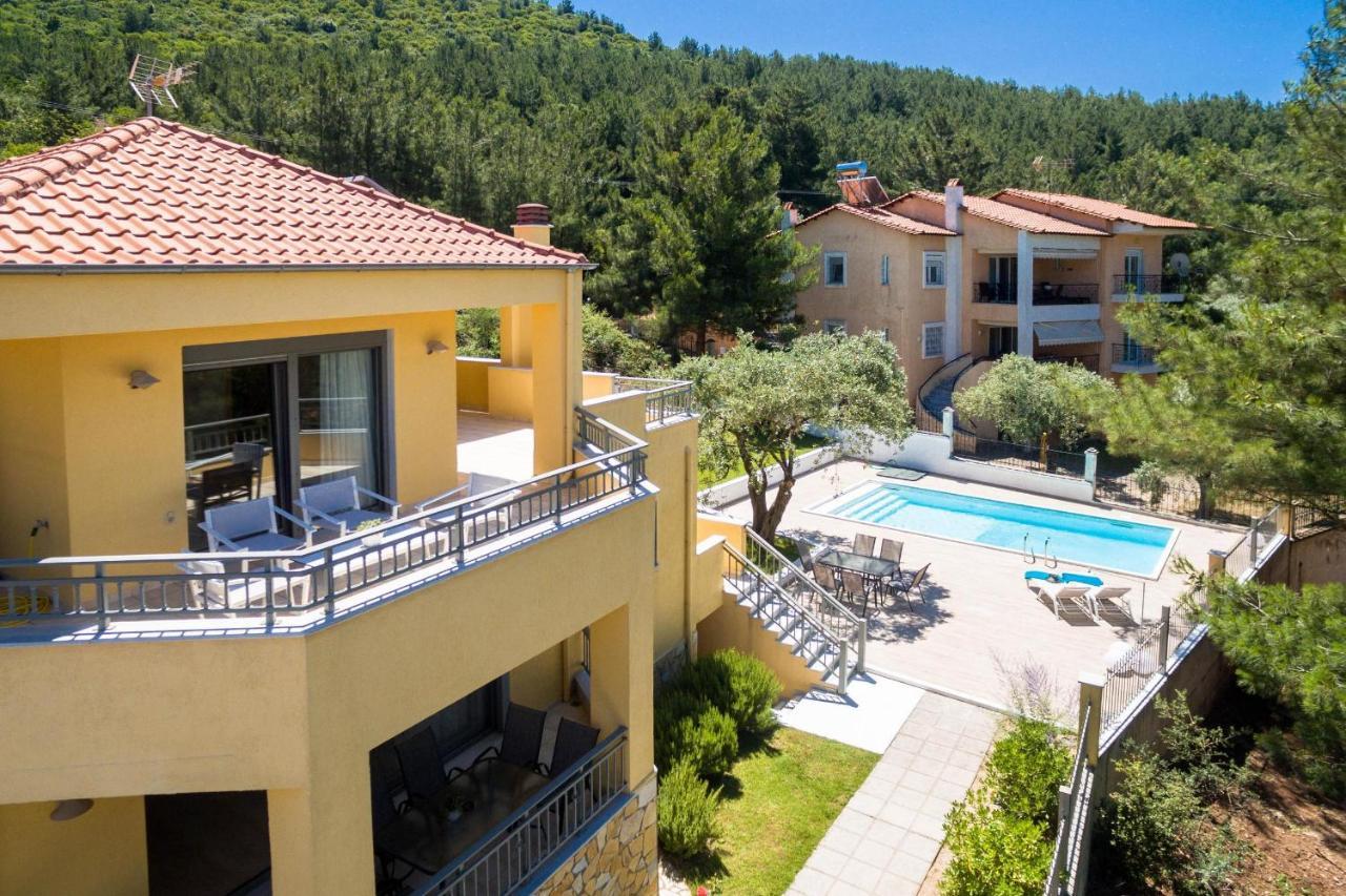 Louloudis Pool Villa Szkála Rahoníu Kültér fotó